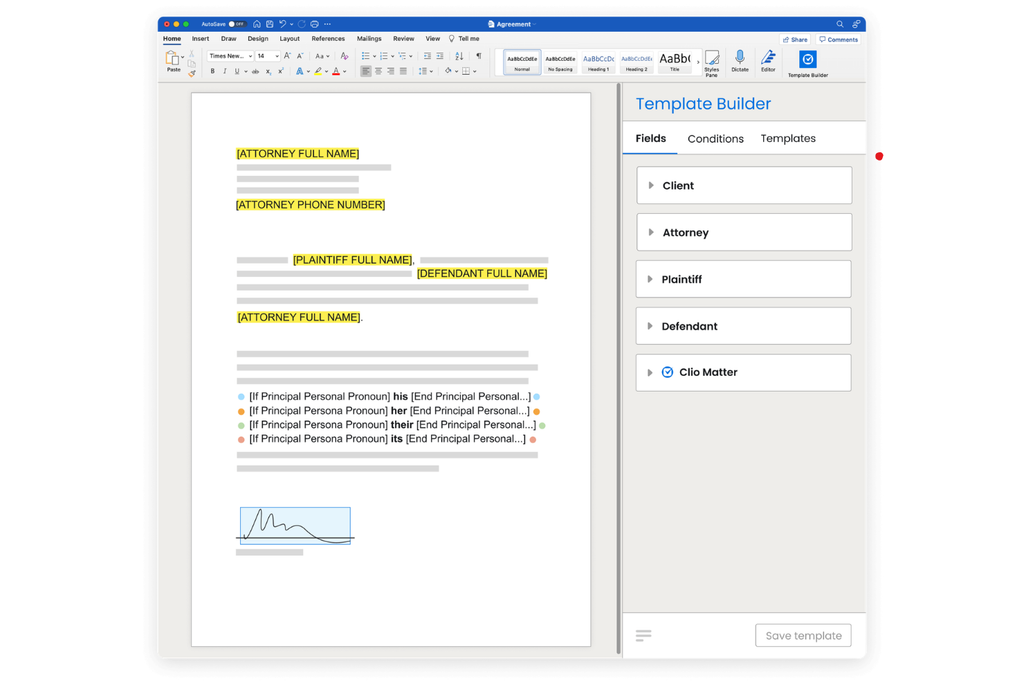 Clio Template Builder automates legal document creation with dynamic templates.